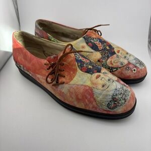 Icon Shoes Artist Gustav Klimt Women Friends Side Tie Flat Shoes Women Size 9.5
